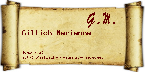 Gillich Marianna névjegykártya